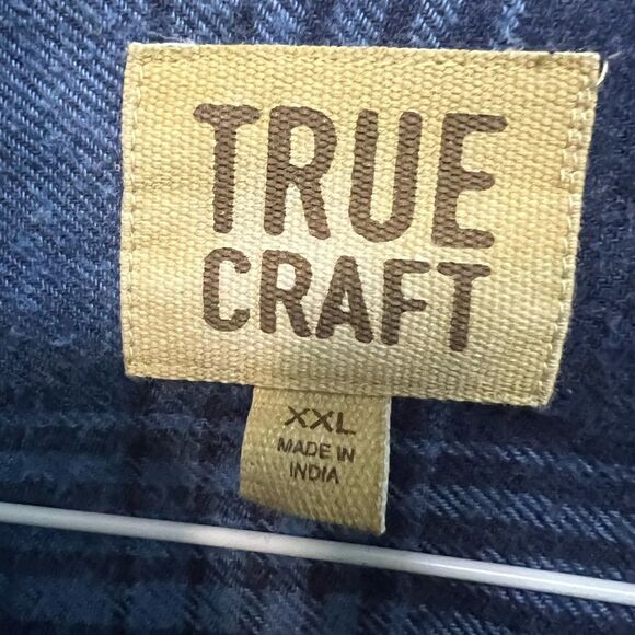 NWT True Craft size XXL blue plaid button down shirt - Picture 7 of 9